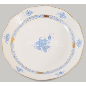 Herend Apponyi kék mintás tál. Jelzett, minimális kopással, d 24,5 cm /// Herend Apponyi Blue patterned dish. Signed...