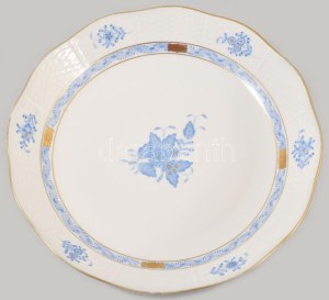 Herend Apponyi kék mintás tál. Jelzett, minimális kopással, d 24,5 cm /// Herend Apponyi Blue patterned dish. Signed...