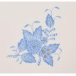 Herend Apponyi kék mintás tál. Jelzett, minimális kopással, d 24,5 cm /// Herend Apponyi Blue patterned dish. Signed...