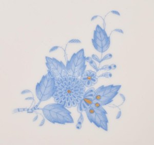 Herend Apponyi kék mintás tál. Jelzett, minimális kopással, d 24,5 cm /// Herend Apponyi Blue patterned dish. Signed...