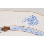 Herend Apponyi kék mintás tál. Jelzett, minimális kopással, d 24,5 cm /// Herend Apponyi Blue patterned dish. Signed...