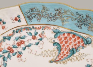 Herendi Tupini Corne d'Abondance (TCA) bőségszaru / mintás porcelán tál, kézzel festett, jelzett, hibátlan ...