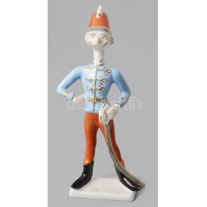 Drasche Hadik huszár. Terv: Némethné Szonntag Éva. Jelzett, kézzel festett hibátlan, m: 18,5 cm //...