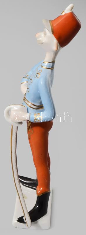 Drasche Hadik huszár. Terv: Némethné Szonntag Éva. Jelzett, kézzel festett hibátlan, m: 18,5 cm //...
