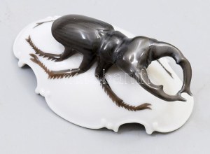 Rosenthal szarvasbogár. Designer: Karl himmelstoss. cca 1920/40, jelzett, hibátlan, 8,5x5,5 cm //...