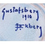 Gustafsberg Fabriks-Interessenter A.B., Josef Ekberg (1877-1945) tervező: Sgrafitto váza. Jelzett, alján kékkel...