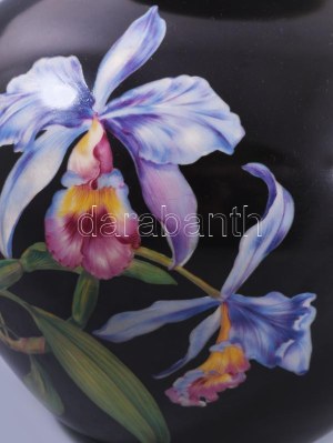 cca 1920 Rosenthal Cattleya mintás váza. Jelzett, kézzel festett, hibátlan, m: 18,5 cm //...