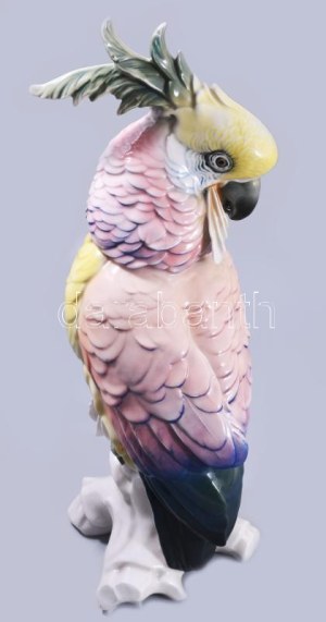 cca 1930/40 Karl Ens kakadu. Jelzett, kézzel festett, hibátlan, m: 36 cm /// c. 1930/40 Karl Ens Cockatoo. Signed, hand...