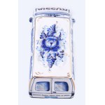 Gzhel porcelán Volkswagen kisteherautó, International Police-Motor Corporation logójával, jelzett, kézzel festett...