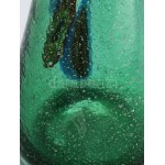 Murano Teone nagyváza. Multicolor murrine szeletekkel és anyagában ezüstlemezekkel díszített vastag...