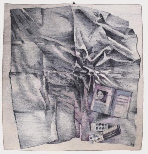 Polgár Rózsa (1936 Szombathely - Budapest 2014): Fájdalom. 74x71 cm. Készült: 1985, Genf. Haute-lisse gobelin, gyapjú...