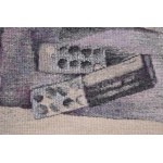 Polgár Rózsa (1936 Szombathely - Budapest 2014): Fájdalom. 74x71 cm. Készült: 1985, Genf. Haute-lisse gobelin, gyapjú...