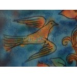 Lőrincz Vitus (1933-): Lantos lány. Tűzzománc, rézlemez 48x20 cm Fa keretben., 58x33 cm Jelzett /// Vitus Lőrincz (1933...