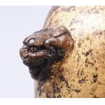 Aranyozott japán bronz váza. cca 19. sz. második fele, jelzés nélkül, kis kopással, m: 16 cm //...