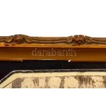 1922, Bécs, Brautwerben (udvarlás) - karcolt elefántcsontlap kép. Feliratozott, datált, üvegezett keretben, 6x10 cm //...