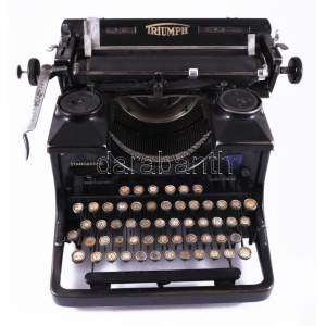 1937-1940 Triumph Standatrd 12 írógép, magyar billentyűzettel, eredeti fazettált üvegeivel, 36x26 cm /// 1937...
