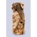 Antik japán csont netsuke - Kabuki színész. Faragott elefántcsont, jelzett, cca 19. sz második fele, m: 6,5 cm //...