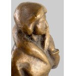 Nagy Géza (1921-2003): Kabátos nő. Bronz, jelzett, m: 40 cm /// Géza Nagy (1921-2003): Woman in a Coat. Bronze, signed...