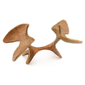 Bors István (1938-2003): Madárpár, angyalpár, bronz szobor, jelzés nélkül, 18x10 cm /// István Bors (1938-2003)...