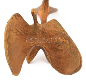 Bors István (1938-2003): Madárpár, angyalpár, bronz szobor, jelzés nélkül, 18x10 cm /// István Bors (1938-2003)...