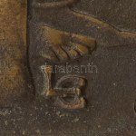 Ligeti Erika (1934-2004): Bohócöltöztető. Bronz fali plakett, jelzett, 28x20 cm /// Erika Ligeti (1934-2004)...