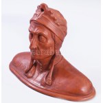 Dante Alighieri terrakotta mellszobra. cca 1905 UT jelzéssel. A munka feltehetően az L. Galli &...