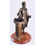 Józsa Lajos (1944-): Gróf Széchenyi István. Bronz, márvány talapzaton, jelzett hátul, m: 52 cm /// Lajos Józsa (1944-)...