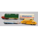 1966 VEB Mechanische Spielwaren Brandenburg Special Transport készlet. Formaszám: 5010. Formaterv: Manfred Schindler ...