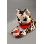cca 1975 Nakayama Wind Up Puzzle Cat felhúzható lemezjáték. Japán, fémlemez, eredeti dobozában, 14x9 cm //...