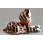 cca 1975 Nakayama Wind Up Puzzle Cat felhúzható lemezjáték. Japán, fémlemez, eredeti dobozában, 14x9 cm //...