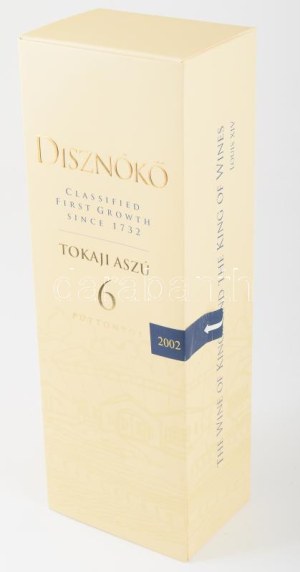 2002 Disznókő Tokaji aszú 6 puttonyos, T 0,5L, bontatlan palack, díszdobozban szakszerűen tárolt. //...