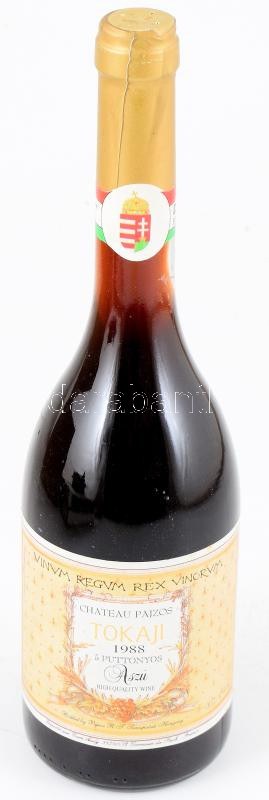 1988 Tokaji aszú 5 puttonyos, Chateau Pajzos, 0,5 l, bontatlan palack bor /// 1988 Tokaji Aszú 5 Puttonyos...
