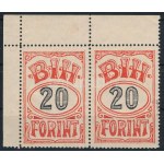 BIH 20Ft ívsarki pár - Budapesti Izraelita Hitközösség segélybélyeg / charity stamp pair