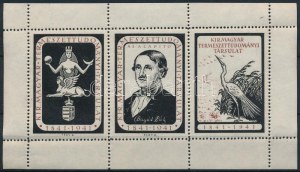 1941 Kir. Magyar Természettudományi Társulat levélzáró kisív / label mini sheet
