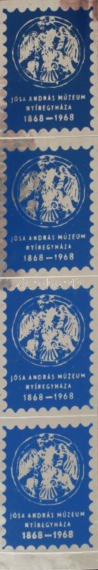 Jósa András Nyíregyháza 1868-1968 2 különböző levélzáró 4-es és 5-ös csík