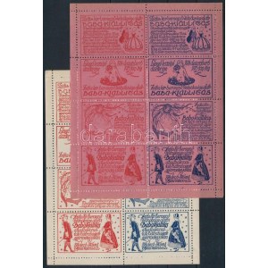 1915 Babakiállítás 2 klf levélzáró kisív / labels in mini sheets