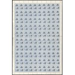 Számlailleték bélyeg 1945 5P, 10P, 20P és 50P 1-1 hajtott 100-as teljes ív (600.000) ...