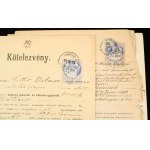 1880-1900 7 db magas, sokbélyeges, vegyes illetéklerovás, okmányon 1880-1900 7 high franking, multi...