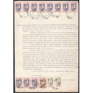 1946-58 4 db magas, sokbélyeges illetéklerovás, okmányon 1946-58 4 high franking, multi...