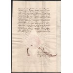 1825 Nagykőrösi házhely adás vételi szerződése Nemes Csete Gergely és Sigray István között...