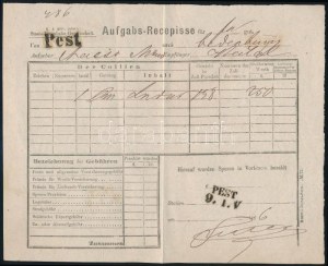 1866 Pest, K. k. priv. österr. Staats-Eisenbahn-Gesellschaft vasúti fuvarlevél