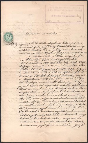 1893 Sitervölgyi (Erdély) birtok adásvételi szerződése gróf Crouy...