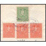 1907 Illetőségi bizonyítvány 3 x 10f + 50f illetékbélyeggel KEMENESSÖMJÉN