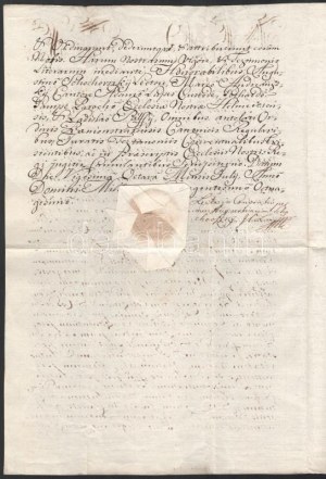 1780 Todl Dániel leleszi prépost nevében kiállított latin nyelvű okirat ...