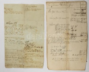 1797-1815 Felvidékről származó dokumentumgyűjtemény, kb. 59 db, közte Nagyszombat, Ürmény, Érsekújvár, Pozsony...