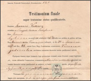 1857 Buda, Dr. Vaszary János (1833-1901) későbbi kaposvári köz- és váltó ügyvéd, érsekuradalmi tanácsos...