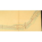 ca 1860 Oravicabánya - Stájerlak (Eisenbahn von Oravitza bis Steierdorf) vasútvonal kézzel rajzolt hosszelvénye...