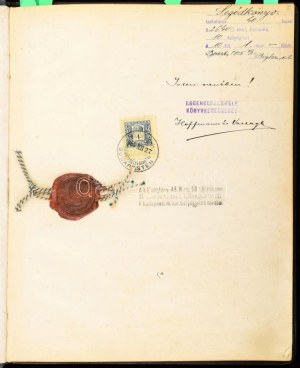 1906-1909 Hoffmann és Vastagh Műkereskedés pénztárkönyve, a Hoffmann Alfréd, Hoffmann Béla és Vastagh Gyula (1866-1949...