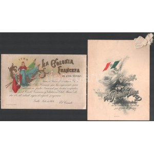 cca 1909 Pueblai francia kolonia meghívója nemzeti ünnep alkalmából, spanyol nyelven, 1 sztl. lev., 14x22 cm ...