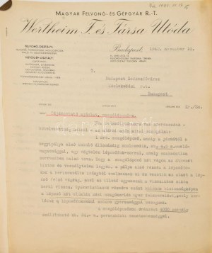 1931 Bp., a Budai Várban építendő személyszállító lift és páternoszter tervrajzai...